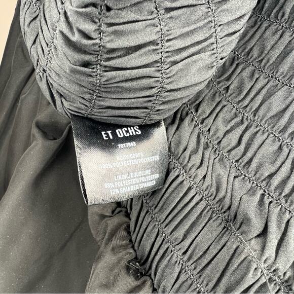 Et Ochs The Dolly Loose Fit Bubble Hem Stretch Woven Black Mini Dress Size XL - Picture 8 of 9